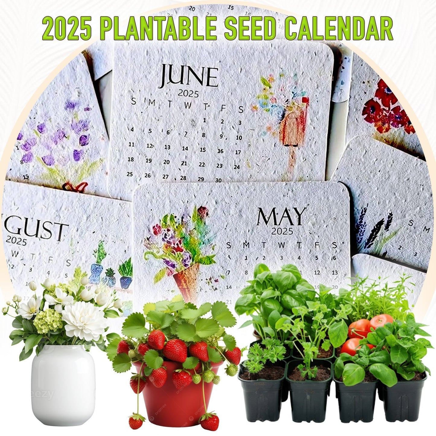 2025 Eco-Friendly Plantable Seed Calendar 🇺🇸 Cultivated and Shipped from USA