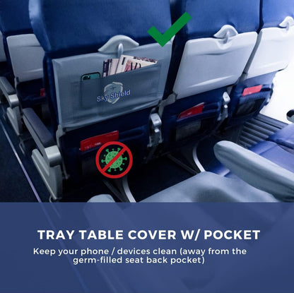 SkyShield Travel Safety Kit (2 Full Sets) - Airplane Seat Covers, Armrest and Tray Table Covers